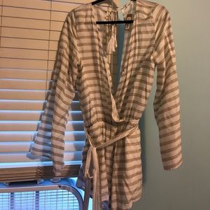 Lunik Striped Romper with Bell Sleeve